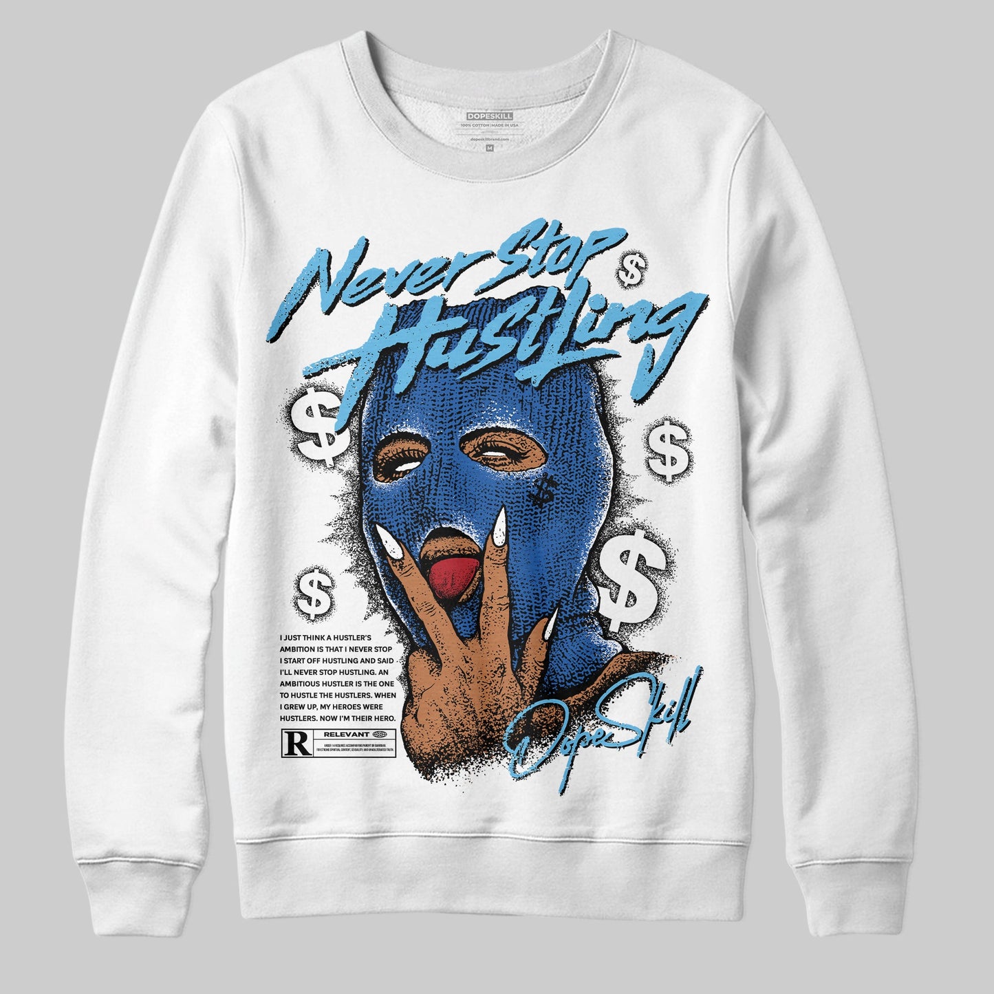 Blueberry 12s DopeSkill Sweatshirt Never Stop Hustling Graphic