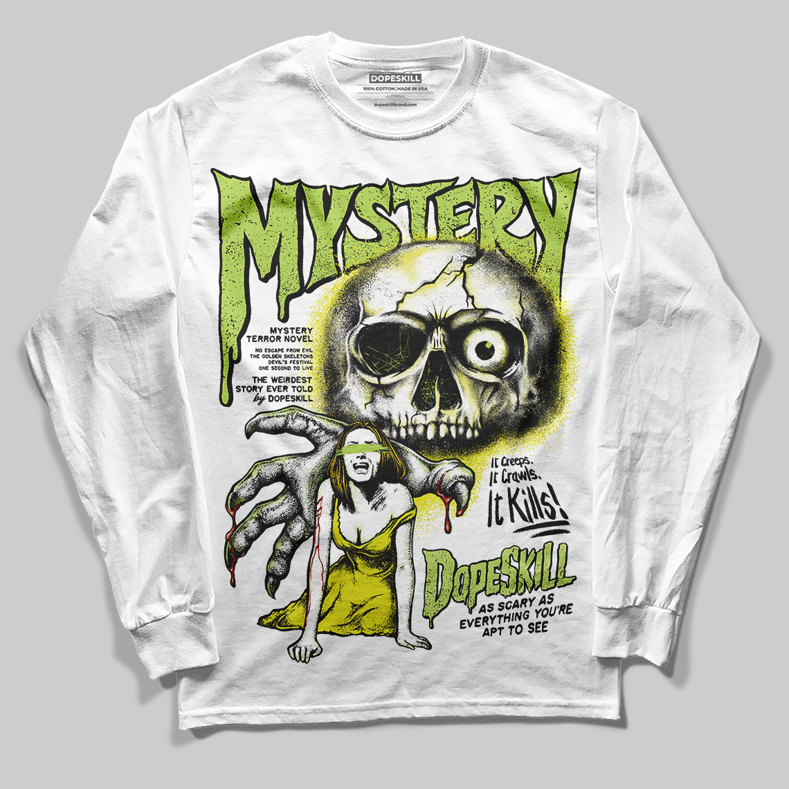 Bright Cactus 13s DopeSkill Long Sleeve T-Shirt Mystery Ghostly Grasp Graphic