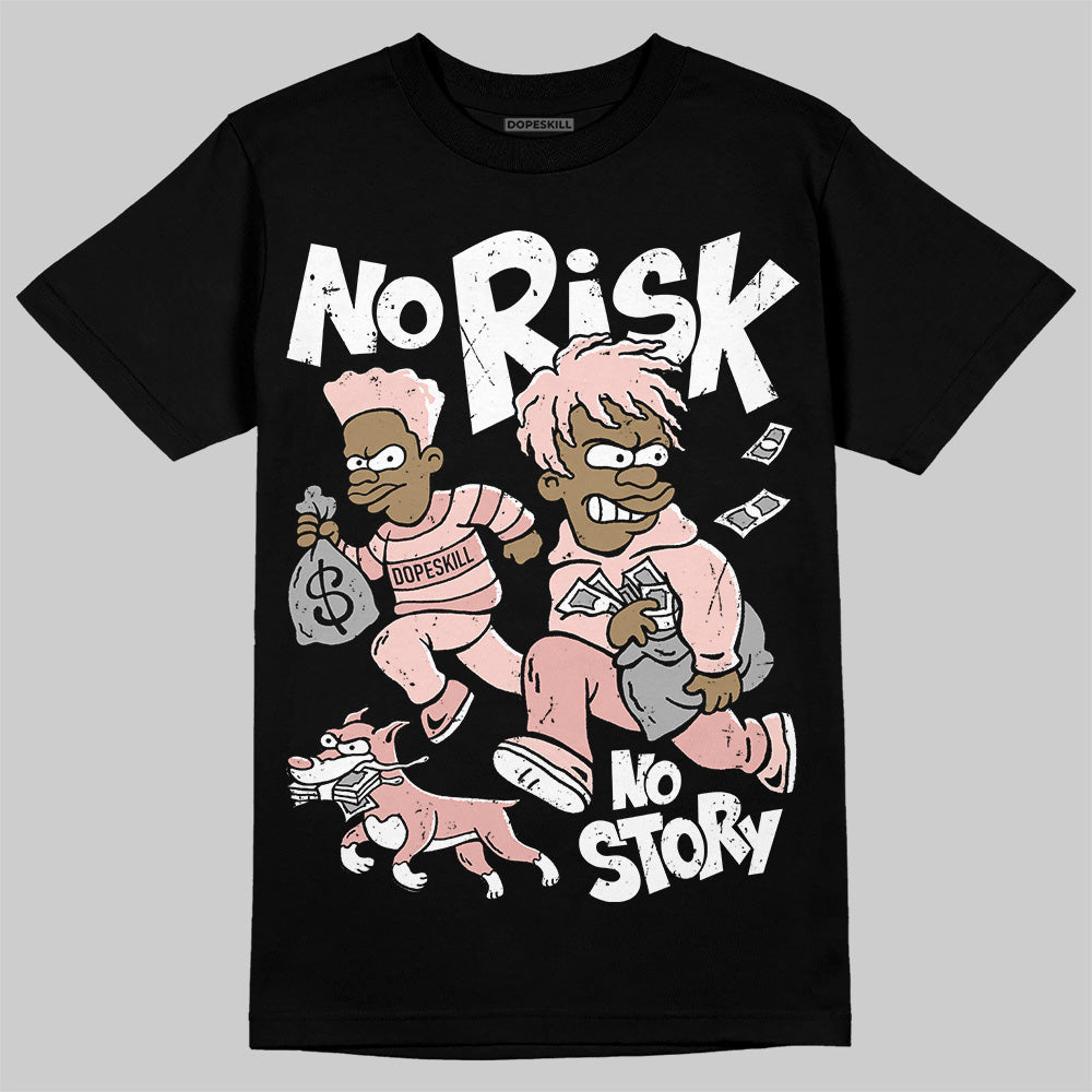 Leather Curb Glitter Pale Pink DopeSkill T-Shirt No Risk No Story Graphic