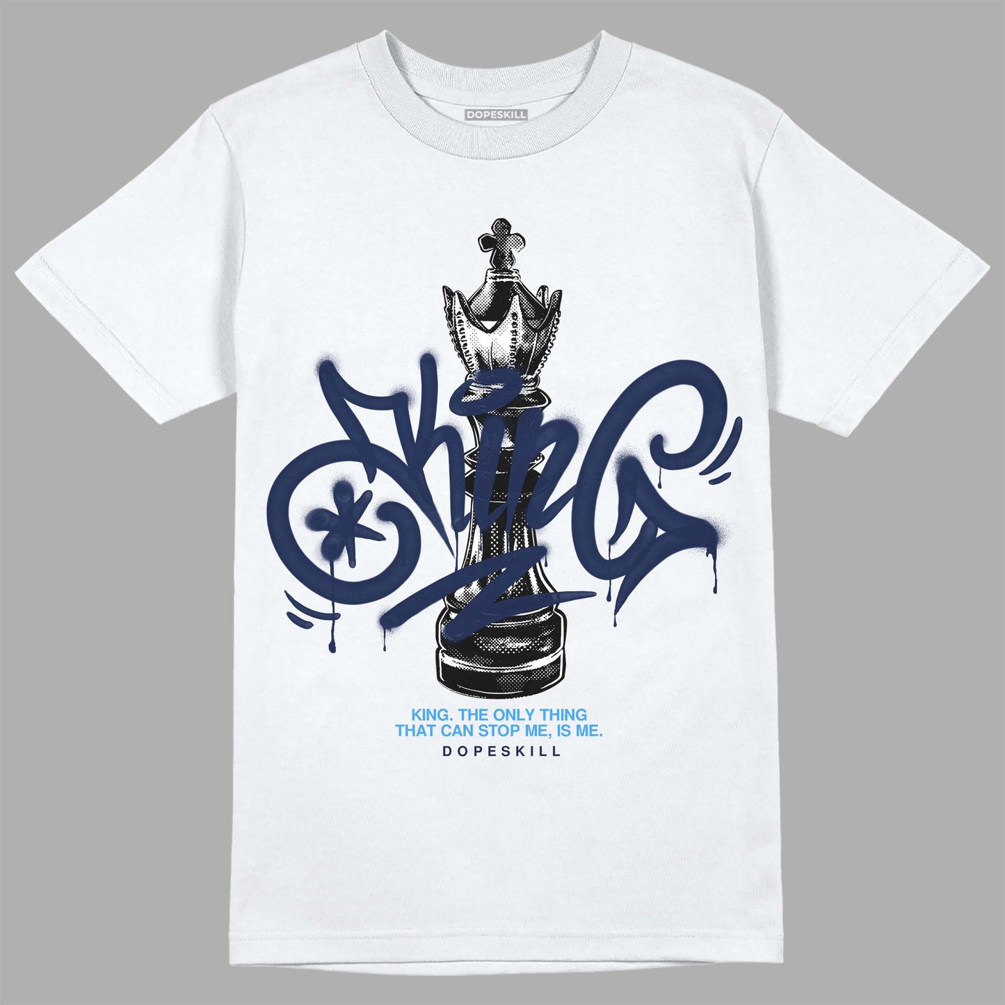 Midnight Navy 3s DopeSkill T-Shirt King Chess Graphic