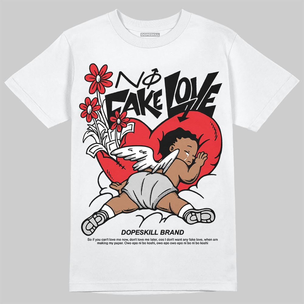 Foamposite One ‚ÄúTriple White‚Äù DopeSkill T-Shirt No Fake Love Graphic