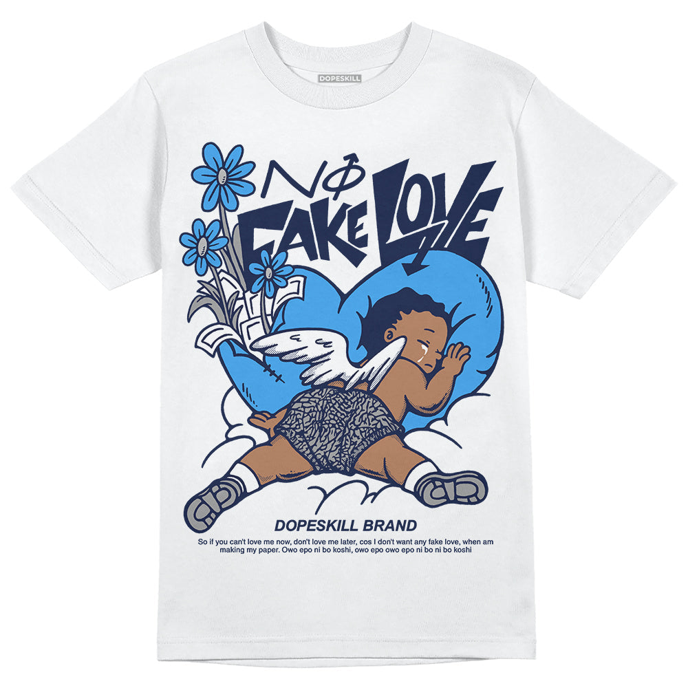 AJ Spizike White Obsidian DopeSkill T-Shirt No Fake Love Graphic