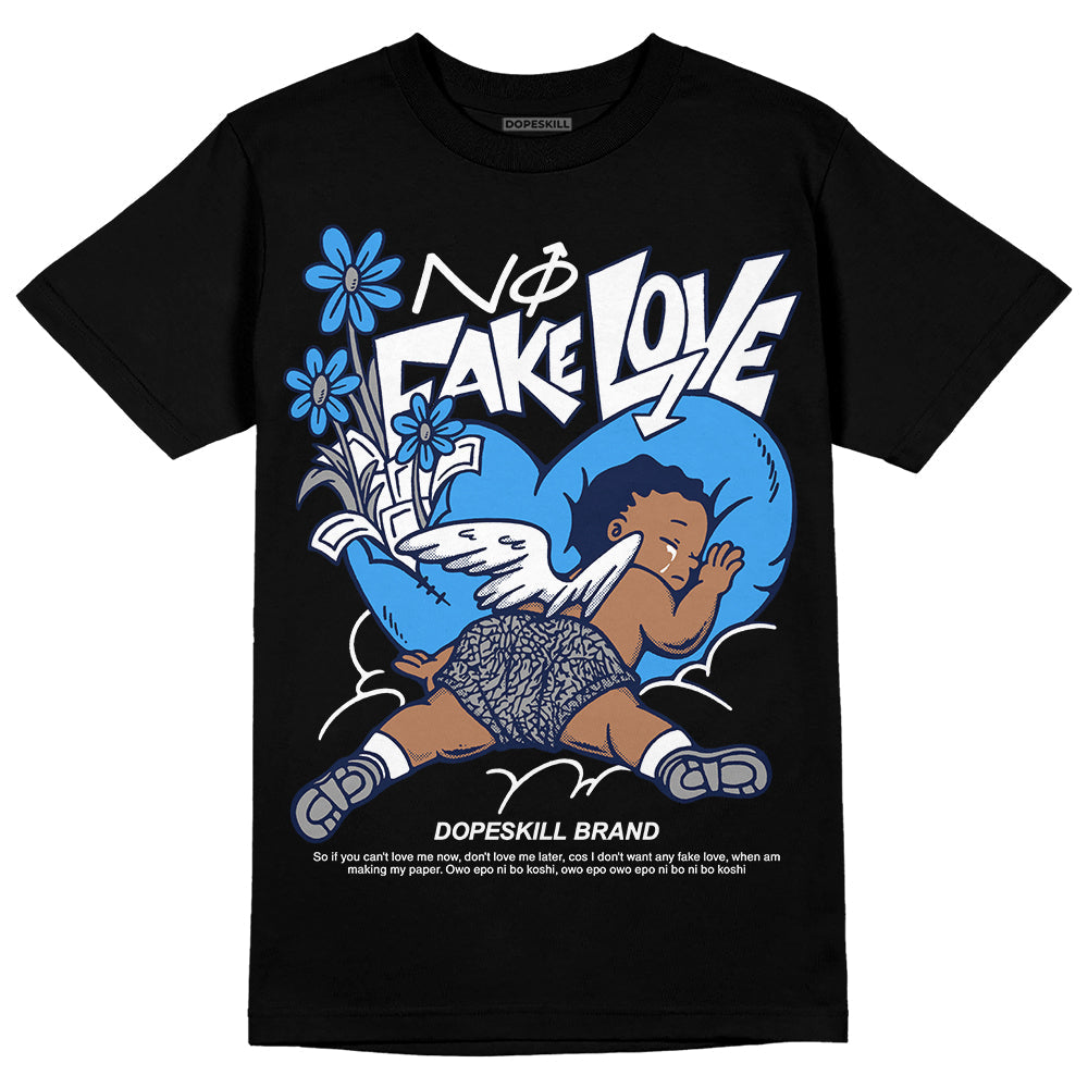 AJ Spizike White Obsidian DopeSkill T-Shirt No Fake Love Graphic