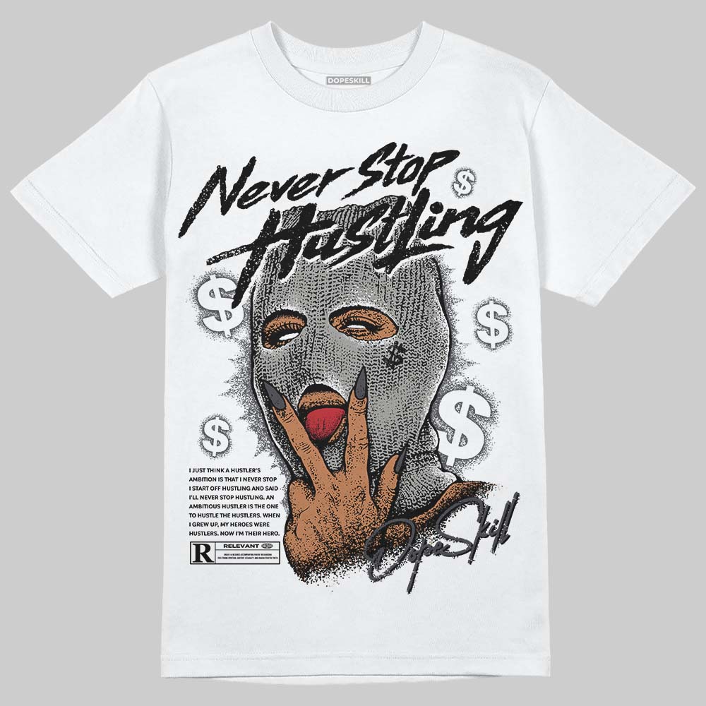 Black Cat 3s DopeSkill T-Shirt Never Stop Hustling Graphic