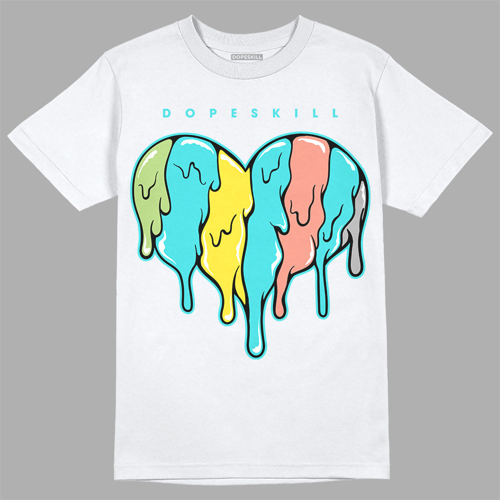 Cyan Burst 9060 DopeSkill T-Shirt Slime Drip Heart Graphic