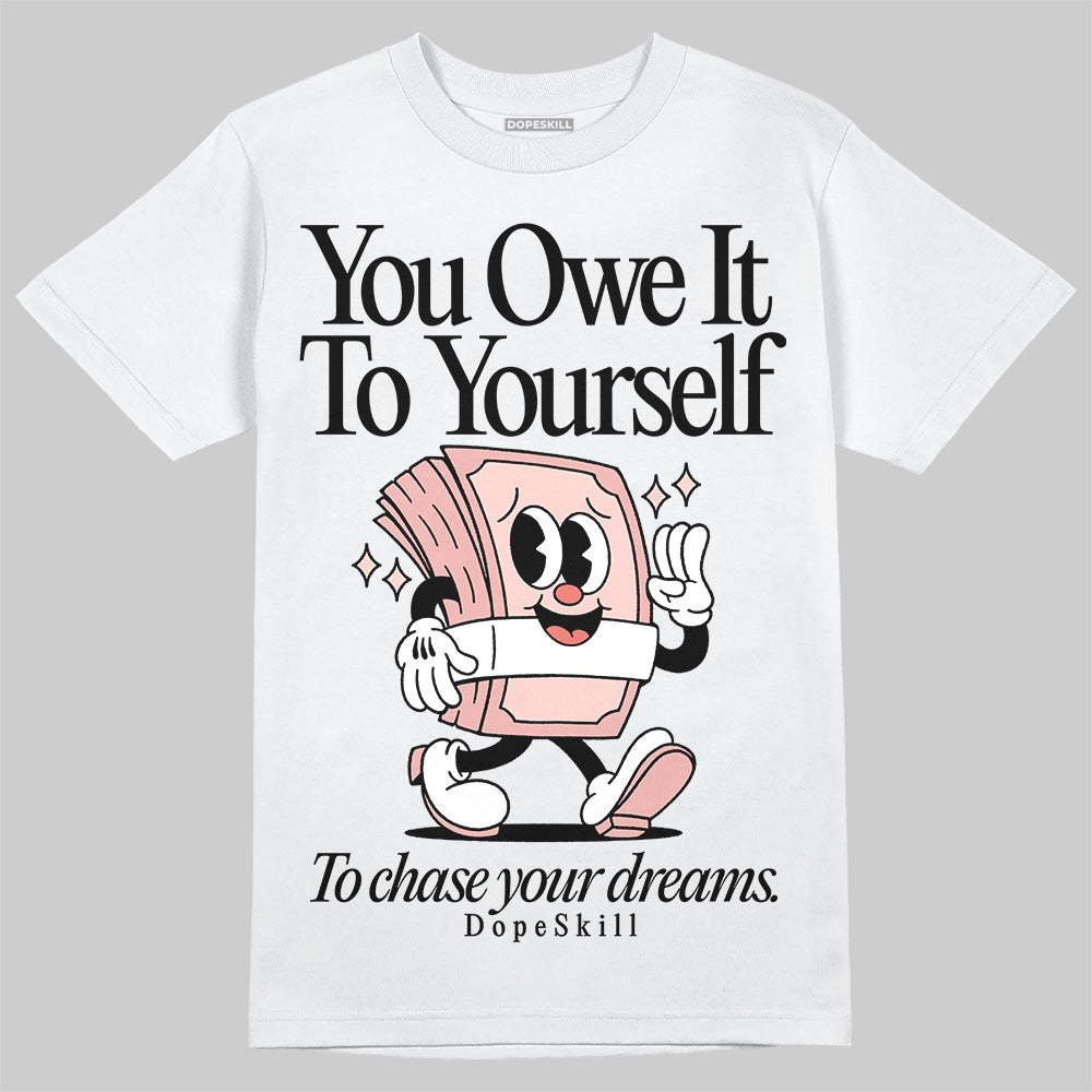 Leather Curb Glitter Pale Pink DopeSkill T-Shirt Owe It To Yourself Graphic