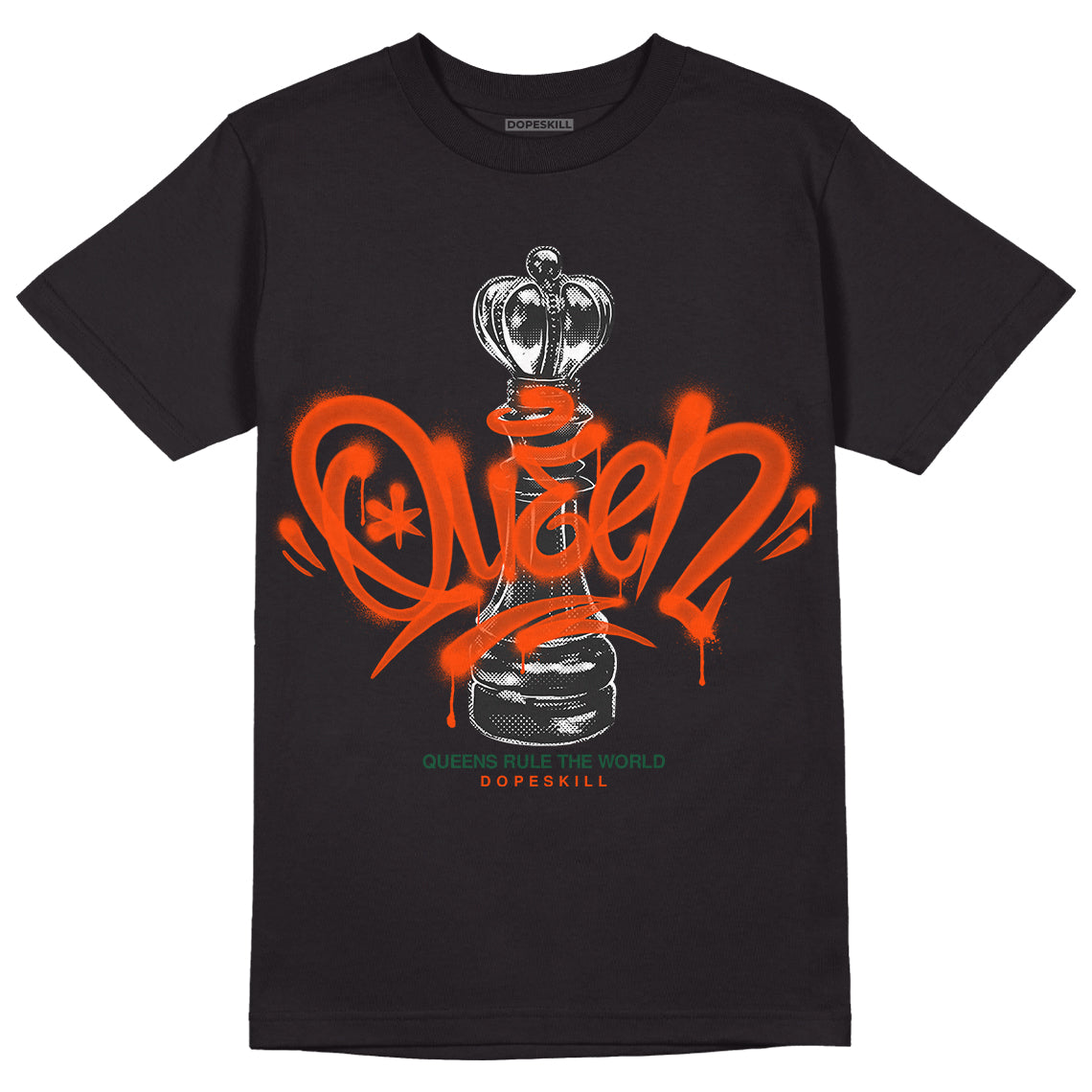 Dunk Low Team Dark Green Orange DopeSkill T-Shirt Queen Chess Graphic