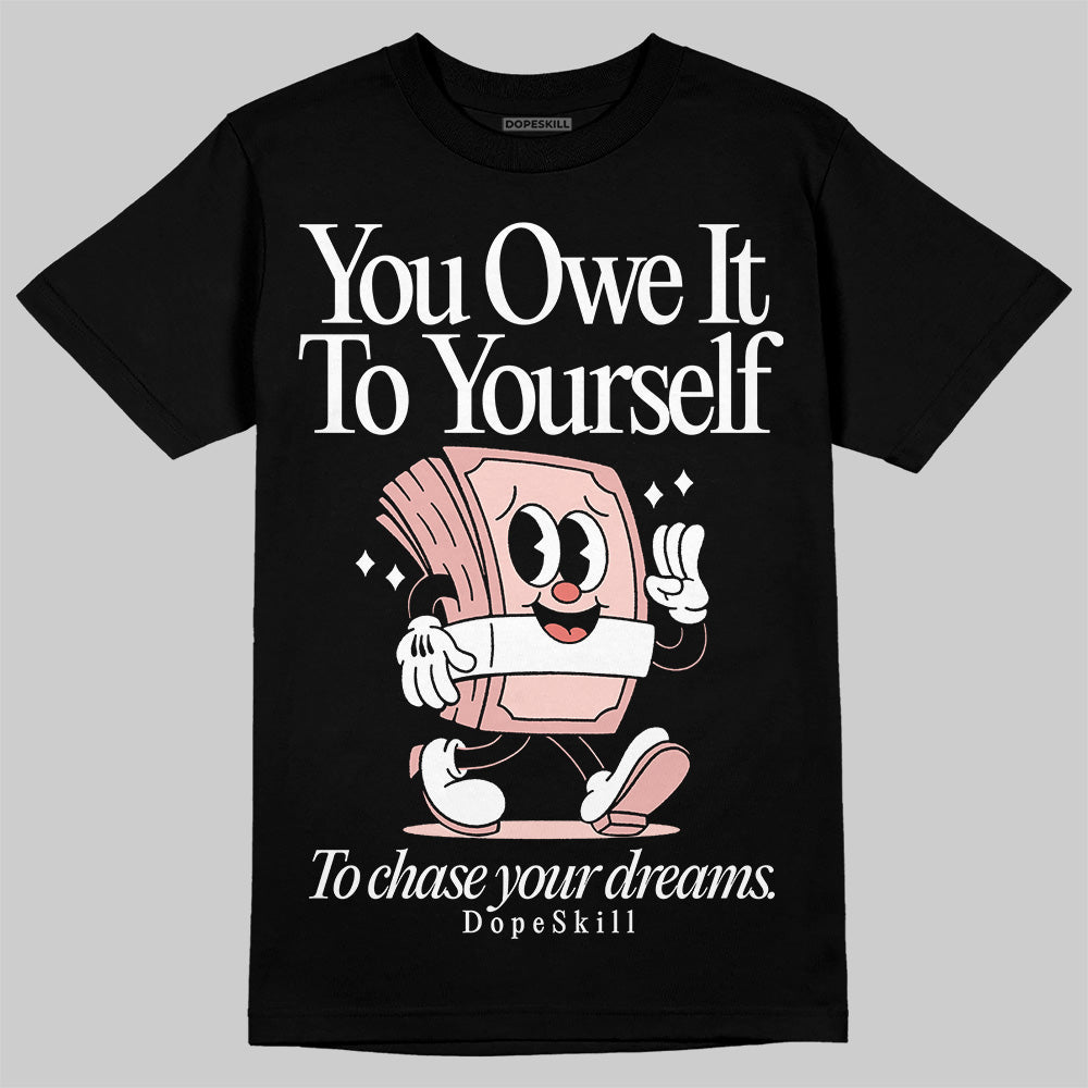 Leather Curb Glitter Pale Pink DopeSkill T-Shirt Owe It To Yourself Graphic