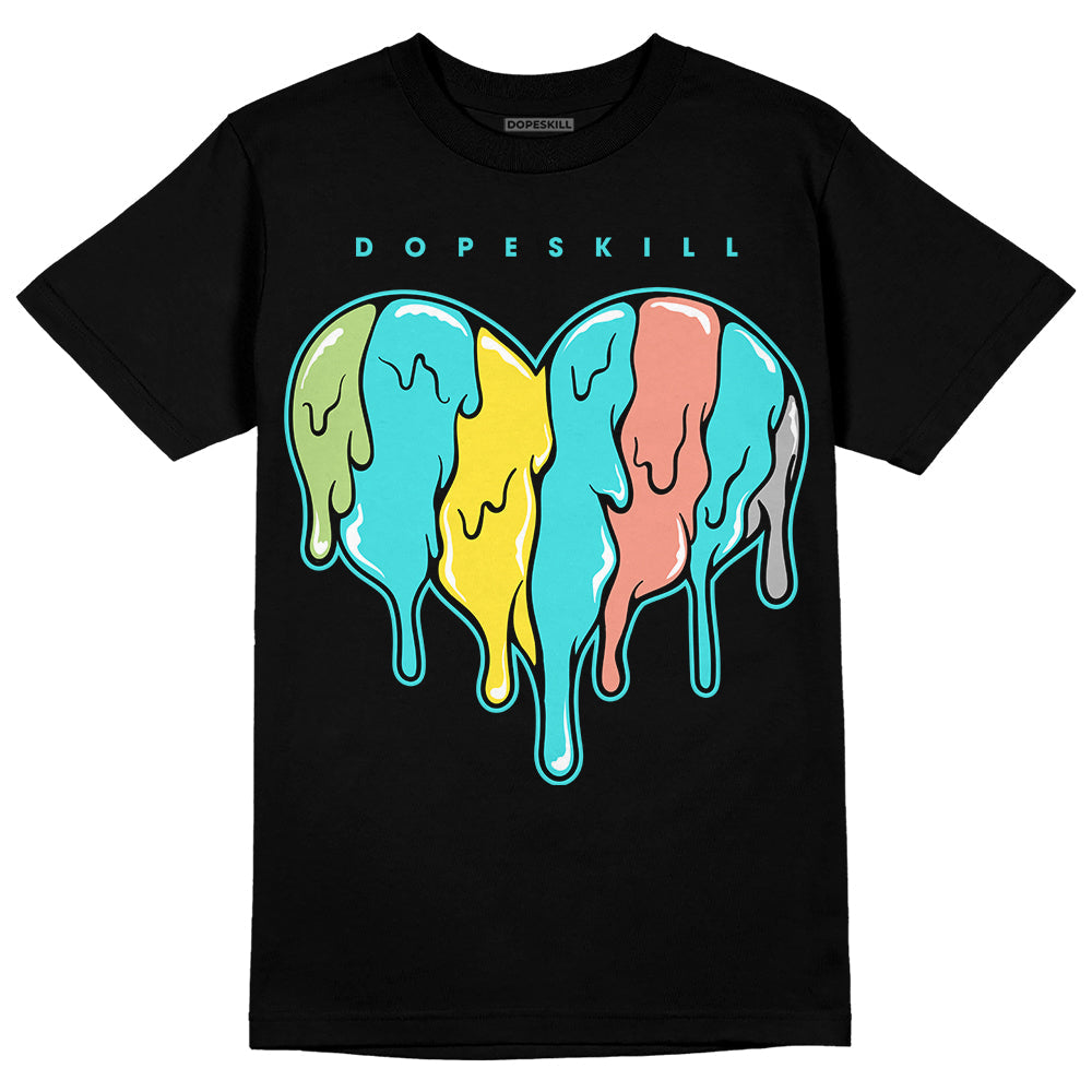 Cyan Burst 9060 DopeSkill T-Shirt Slime Drip Heart Graphic