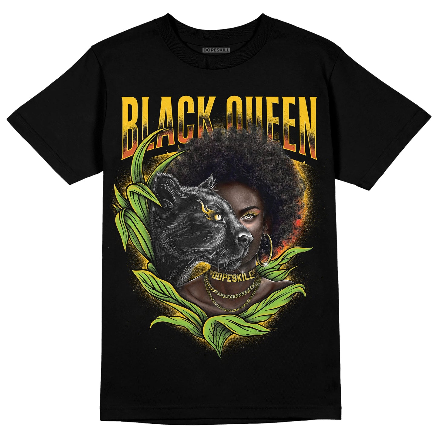 Yellow Collection DopeSkill T-Shirt New Black Queen Graphic