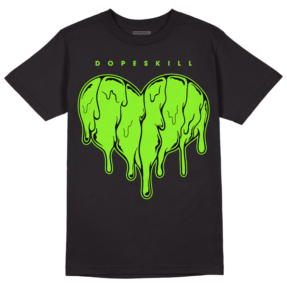 Neon Green Collection DopeSkill T-Shirt Slime Drip Heart Graphic