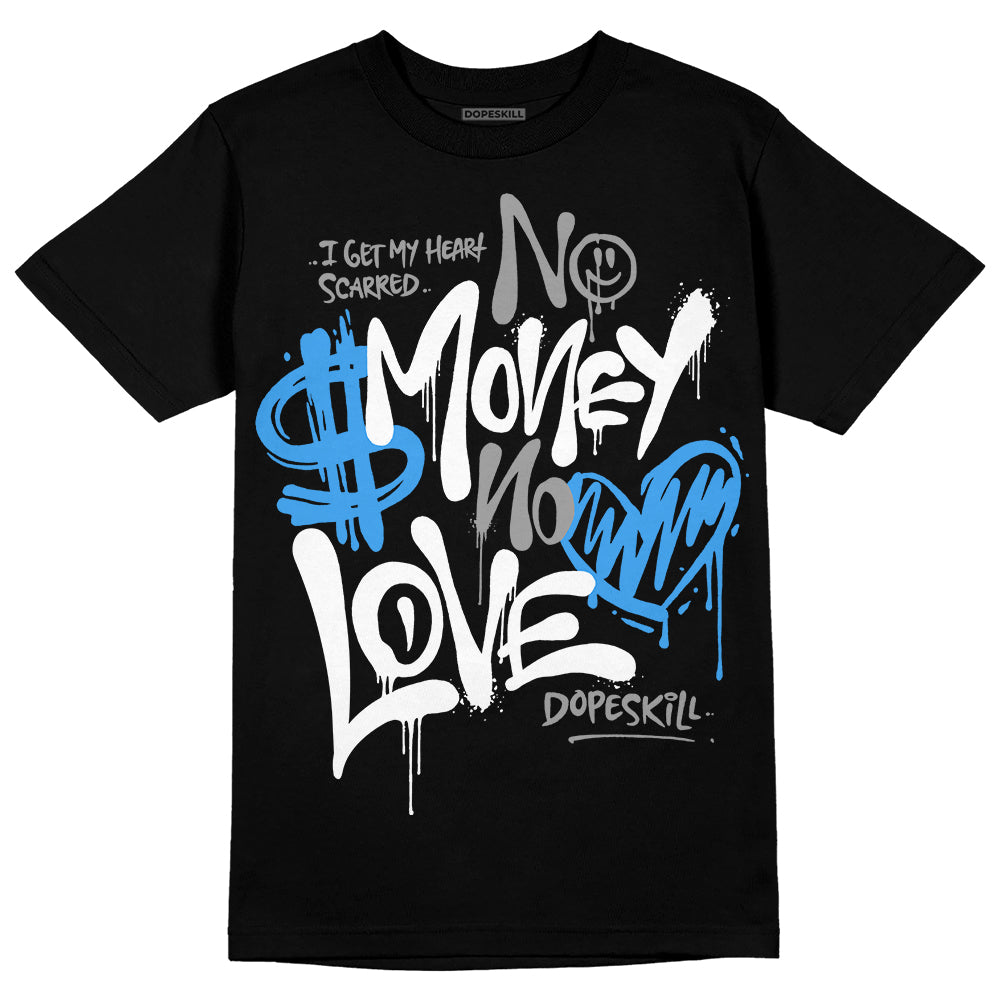 AJ Spizike White Obsidian DopeSkill T-Shirt No Money No Love Typo Graphic
