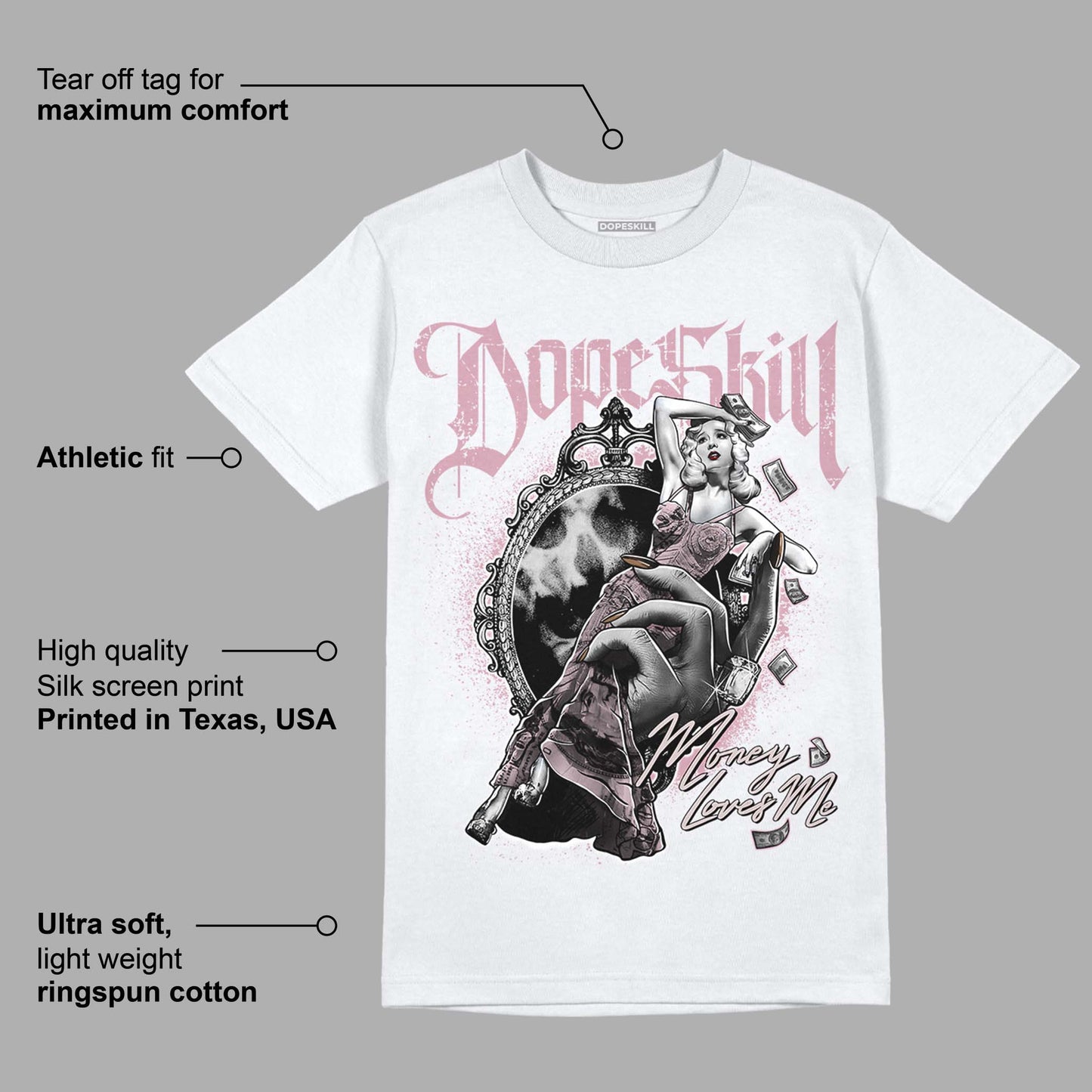 Dunk Low Teddy Bear Pink DopeSkill T-Shirt Money Loves Me Graphic