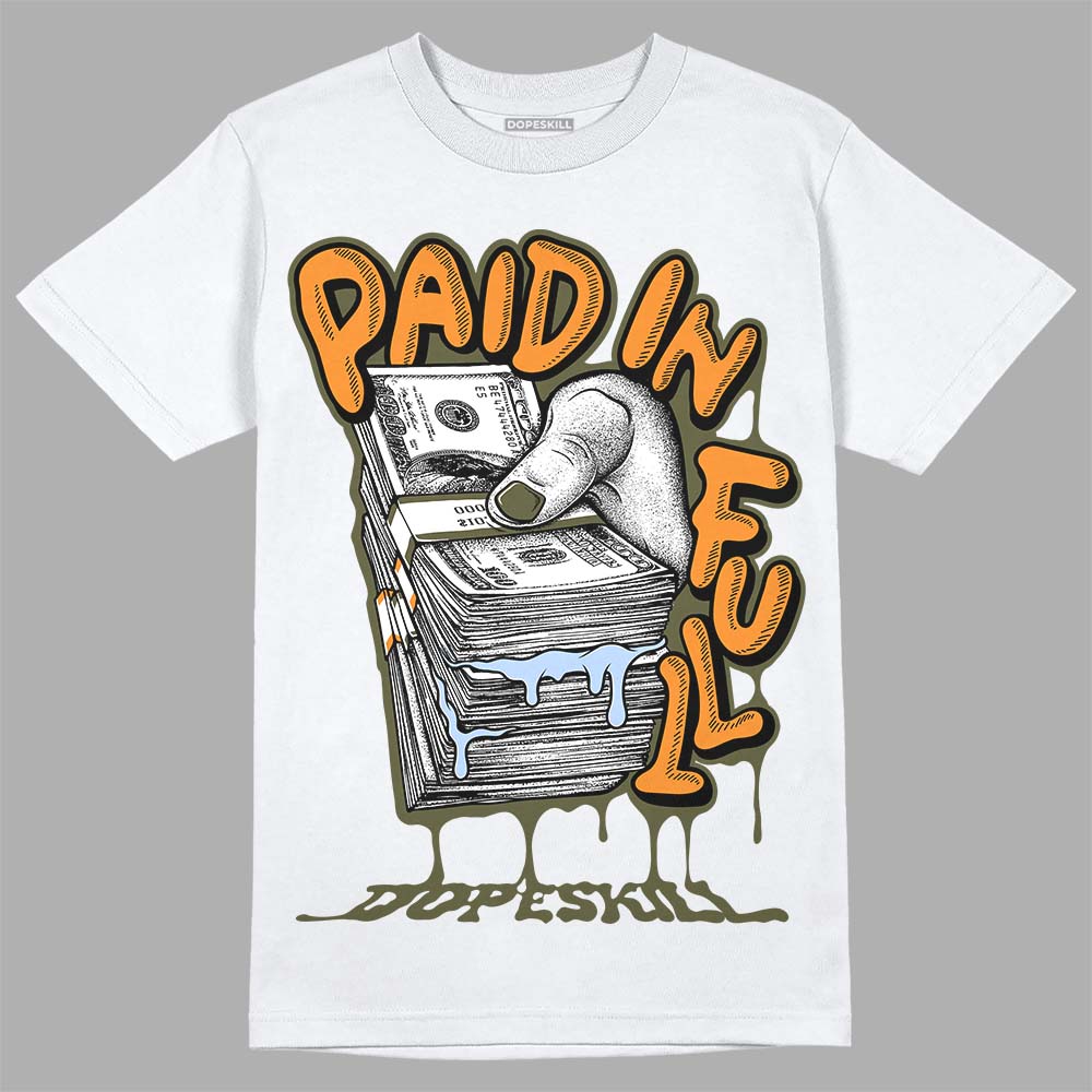 Olive 5s DopeSkill T-Shirt Paid In Full Graphic