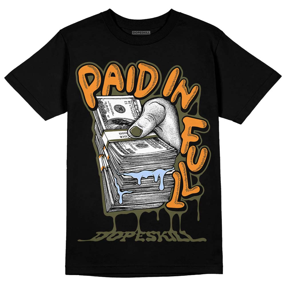 Olive 5s DopeSkill T-Shirt Paid In Full Graphic