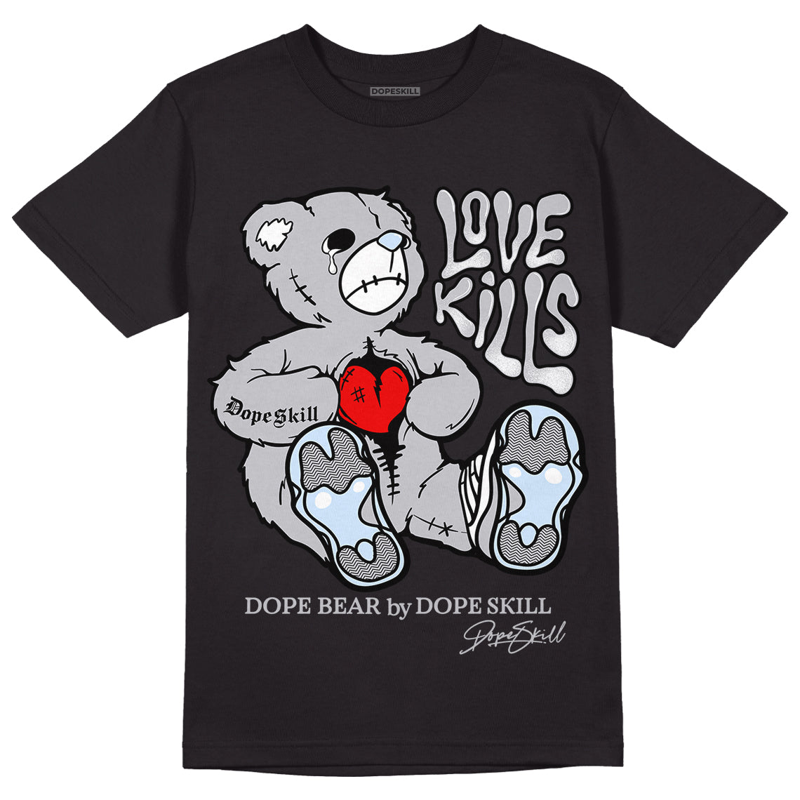 Cement Grey 11s DopeSkill T-Shirt Love Kills Graphic