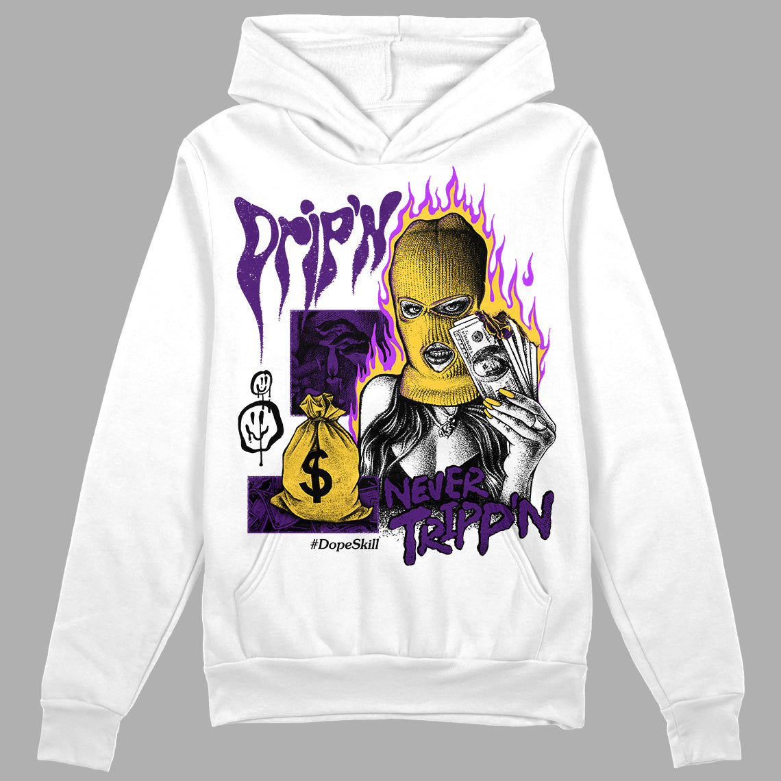 Field Purple 12s DopeSkill Hoodie Sweatshirt Drip'n Never Tripp'n Graphic