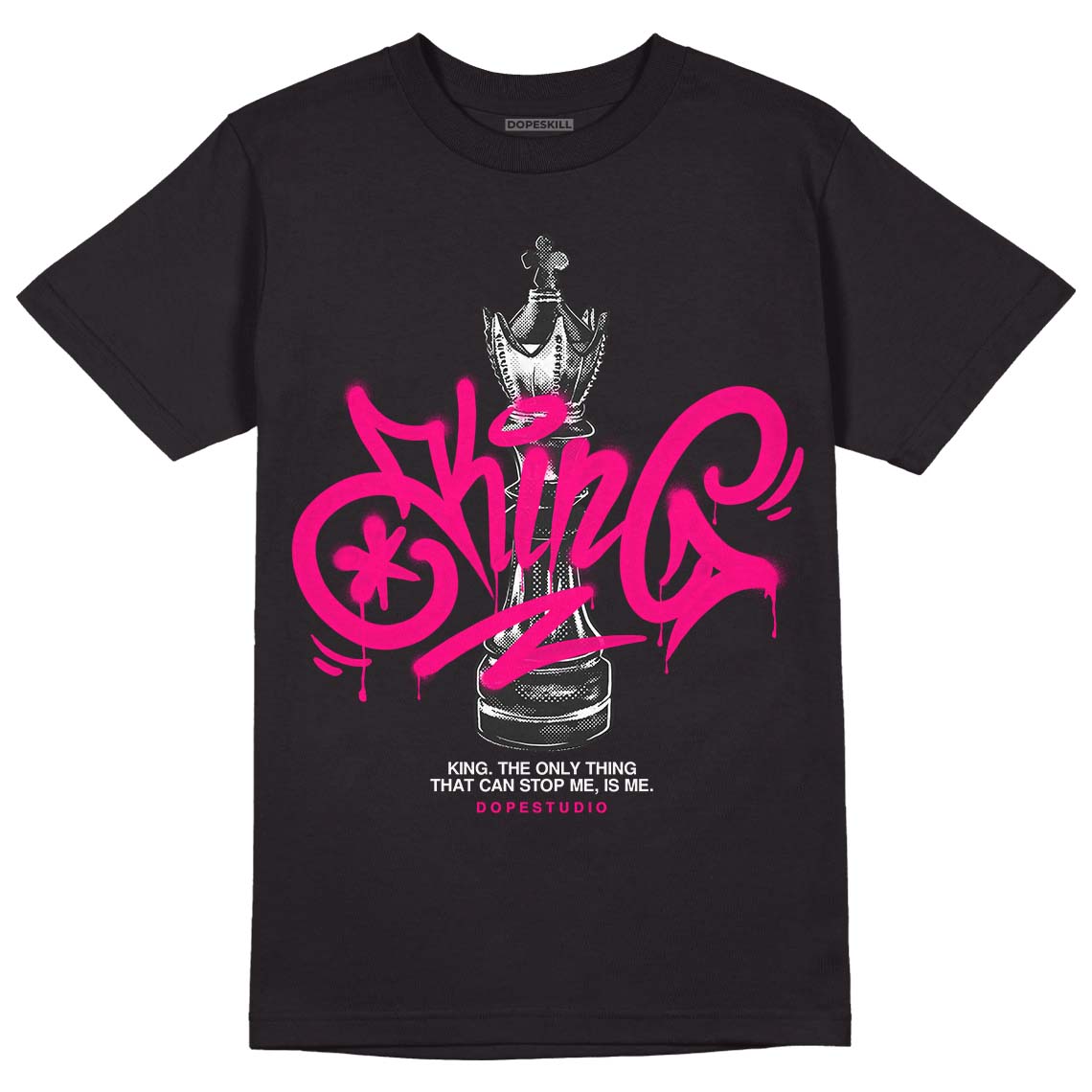 Fierce Pink 1s DopeSkill T-Shirt King Chess Graphic
