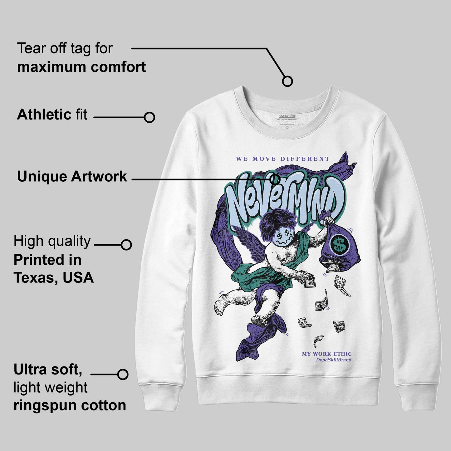 Grape 5s DopeSkill Sweatshirt Nevermind Graphic