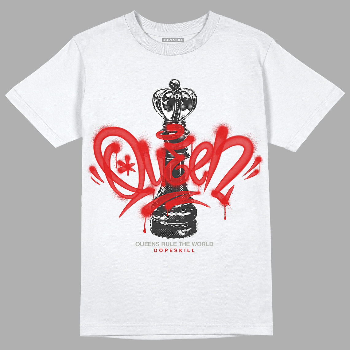 Fire Red 3s DopeSkill T-Shirt Queen Chess Graphic