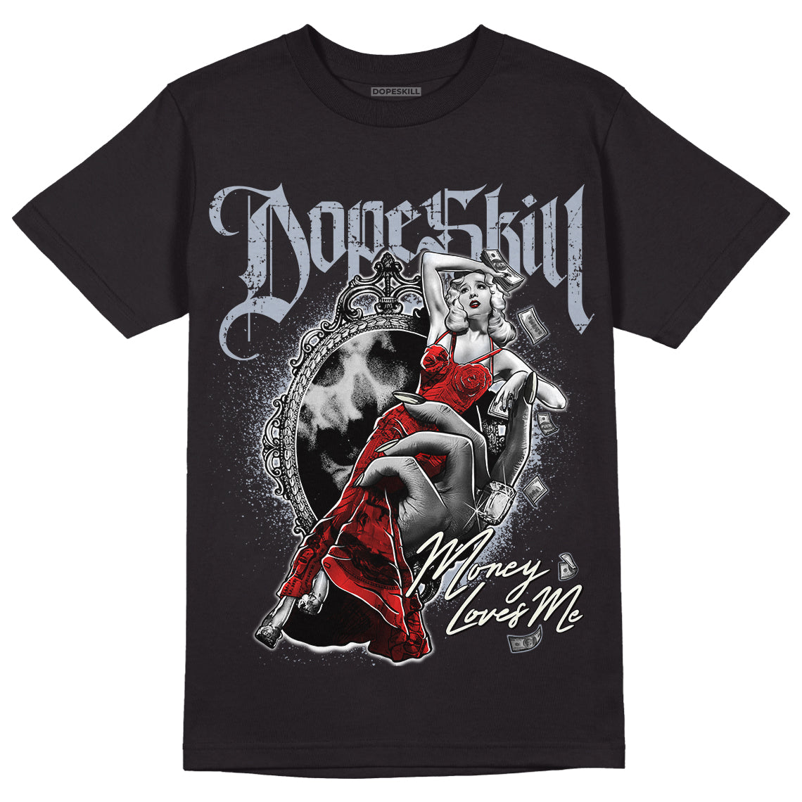 White Cement Reimagined 3s DopeSkill T-Shirt Money Loves Me Graphic