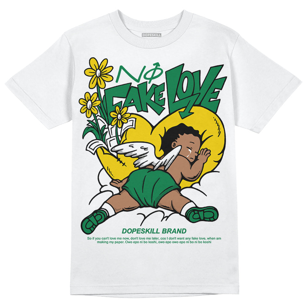 Lucky Green 5s DopeSkill T-Shirt No Fake Love Graphic