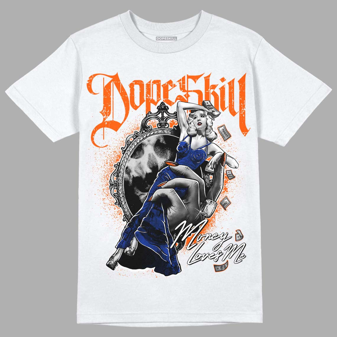 Dunk Low Futura Orange Blaze DopeSkill T-Shirt Money Loves Me Graphic