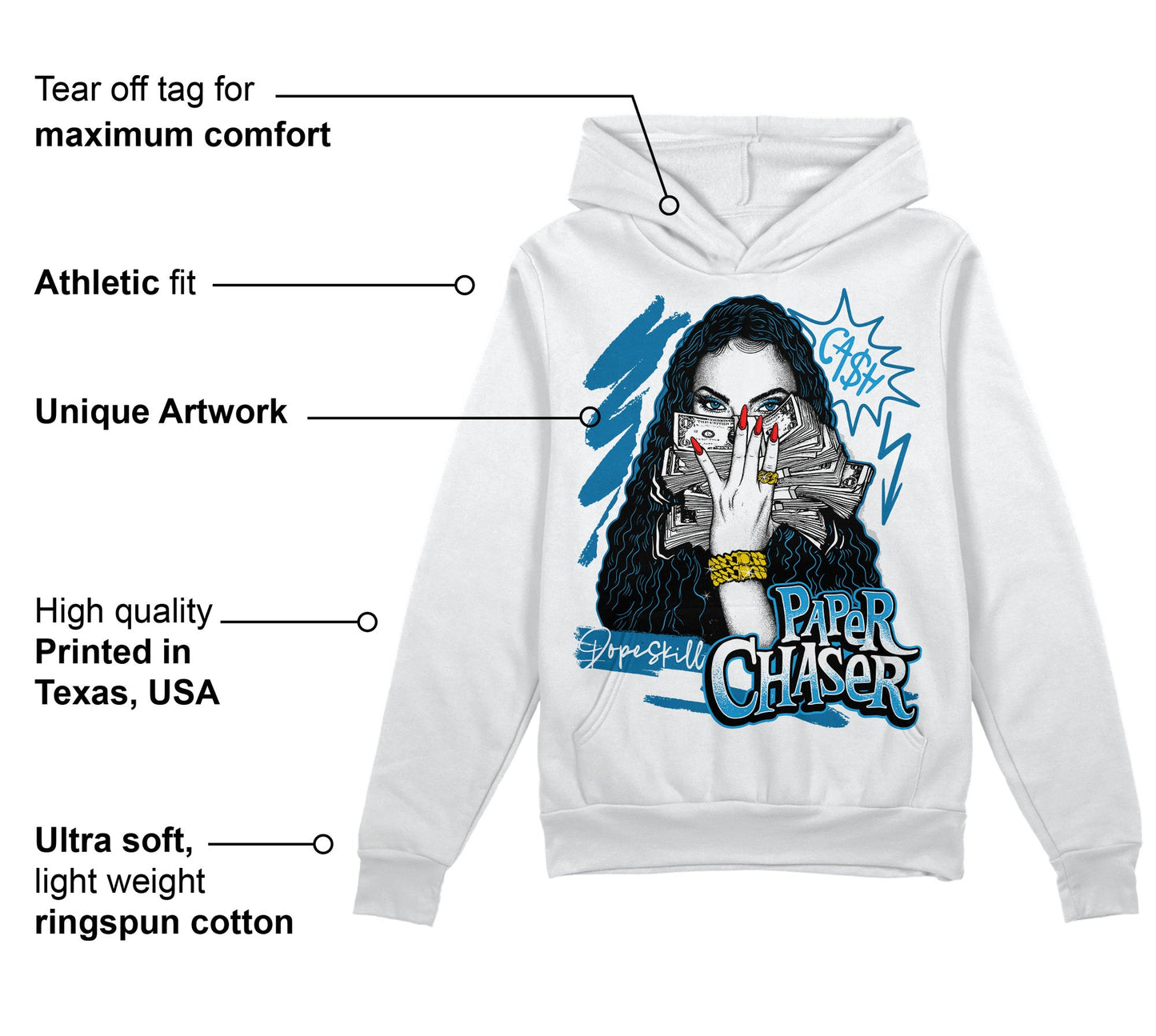 Military Blue 4s DopeSkill Hoodie Sweatshirt NPC Graphic