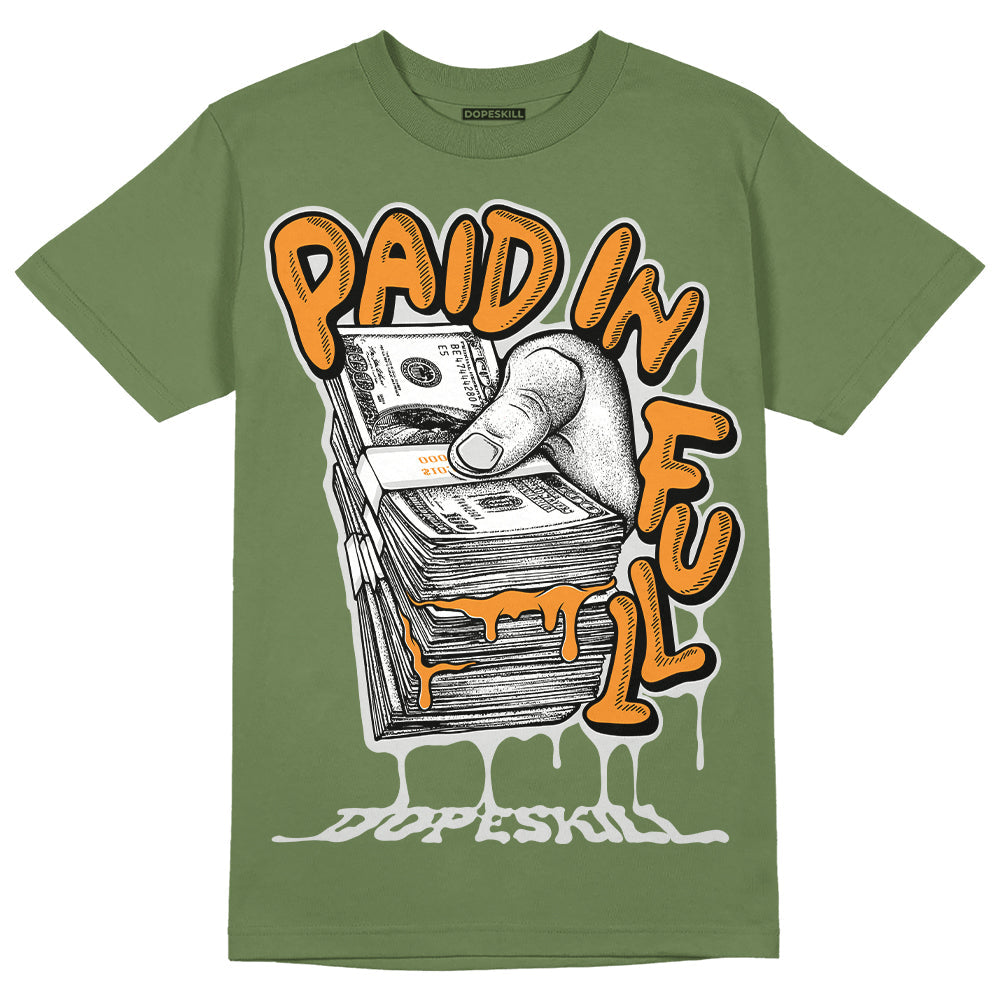 Olive 5s DopeSkill Olive T-shirt Paid In Full Graphic