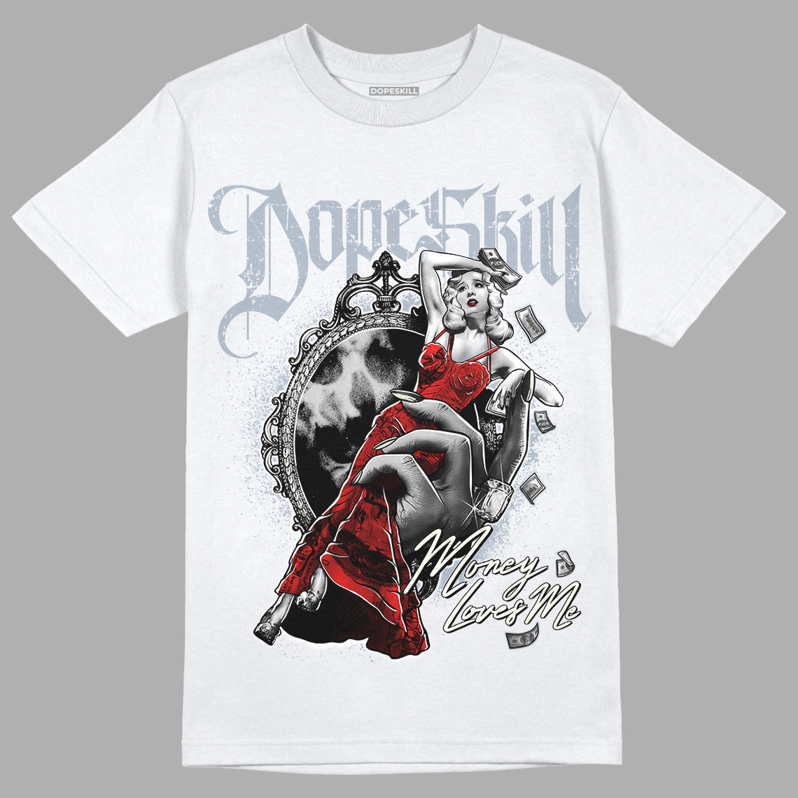 White Cement Reimagined 3s DopeSkill T-Shirt Money Loves Me Graphic