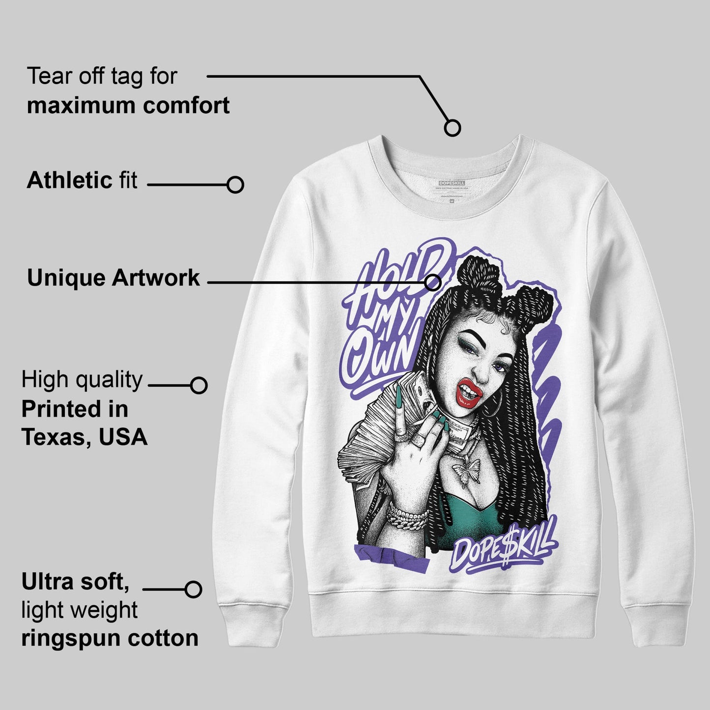 Grape 5s DopeSkill Sweatshirt New H.M.O Graphic
