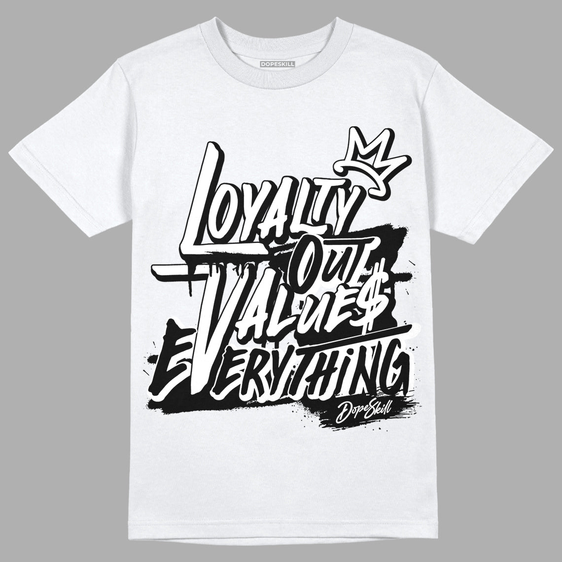 85 Black White 1s DopeSkill T-Shirt LOVE Graphic