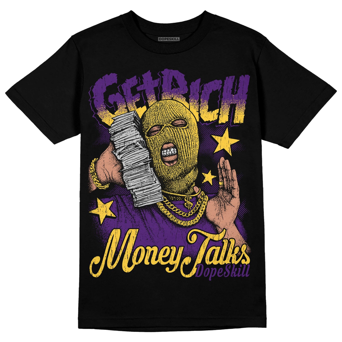 Field Purple 12s DopeSkill T-Shirt Get Rich Graphic