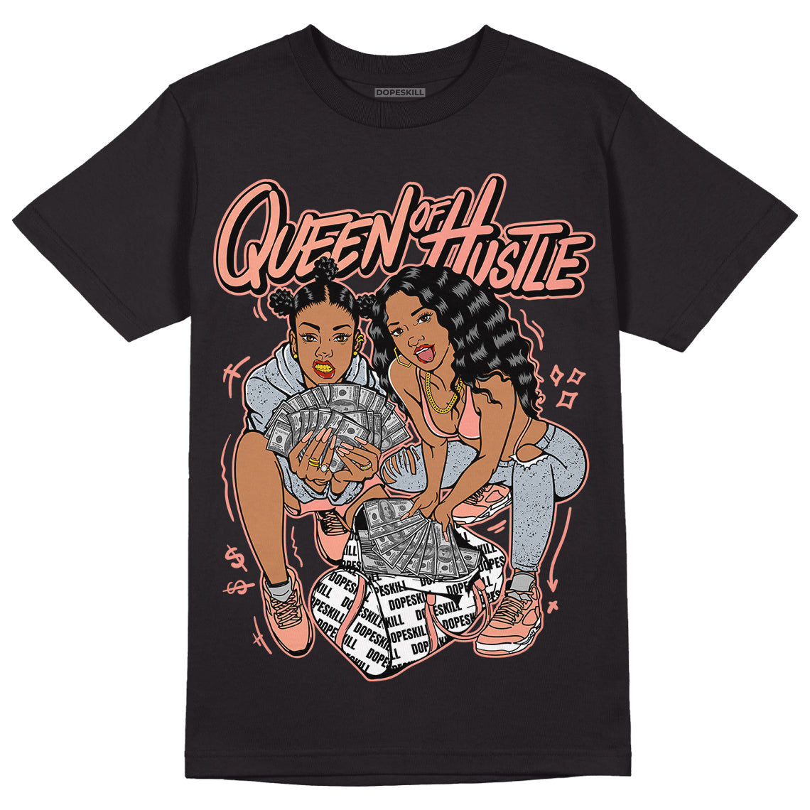Crimson Bliss 5s DopeSkill T-Shirt Queen Of Hustle Graphic