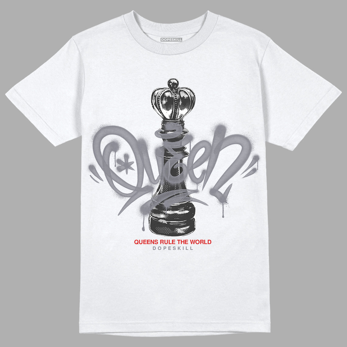 Fire Red 9s DopeSkill T-Shirt Queen Chess Graphic