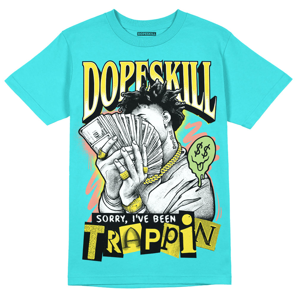 Cyan Burst 9060 DopeSkill Virtual Blue T-Shirt Sorry I've Been Trappin Graphic