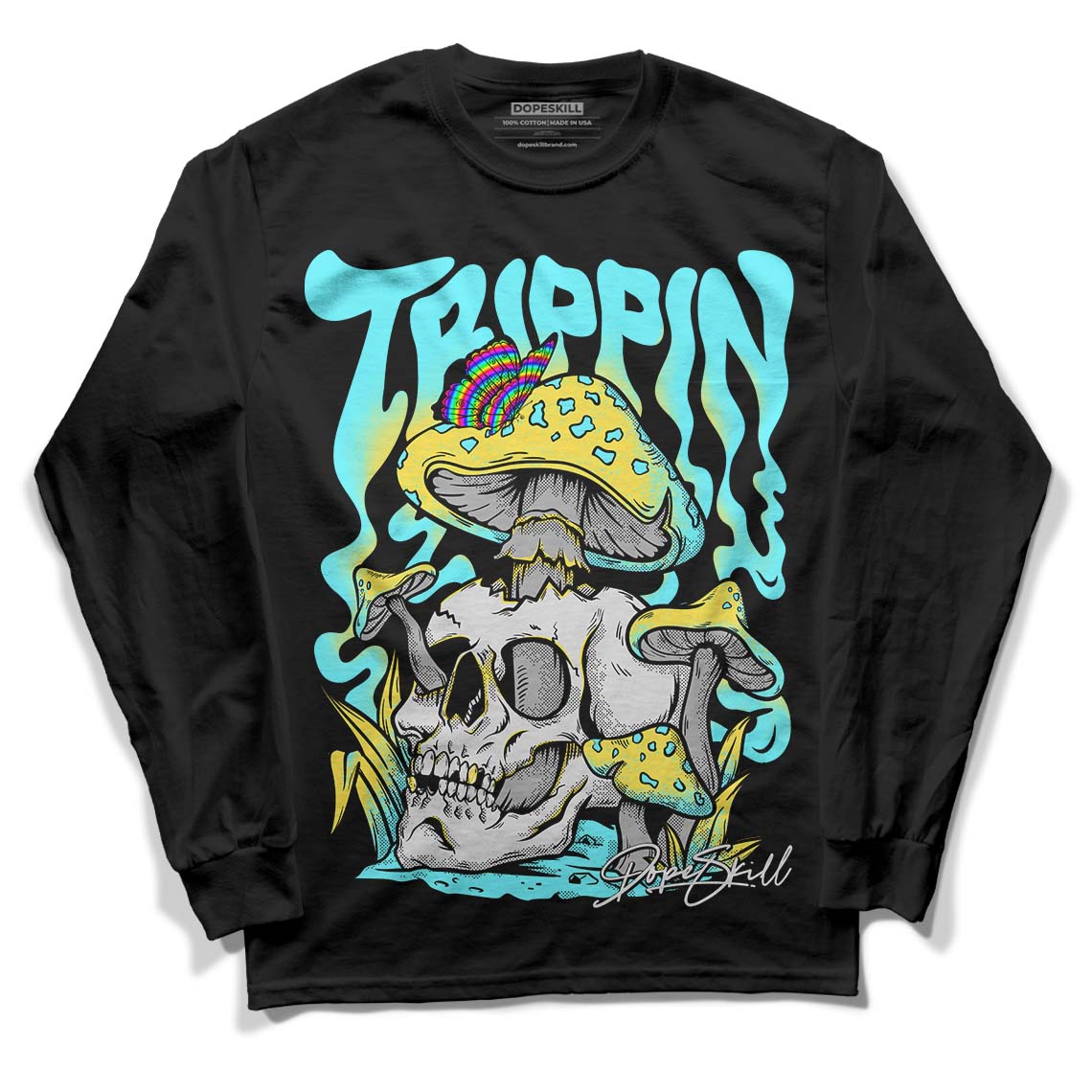 Aqua 5s DopeSkill Long Sleeve T-Shirt Trippin Graphic
