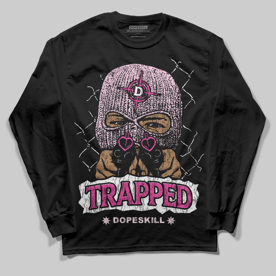 Triple Pink Dunk DopeSkill Long Sleeve T-Shirt New Trapped Graphic