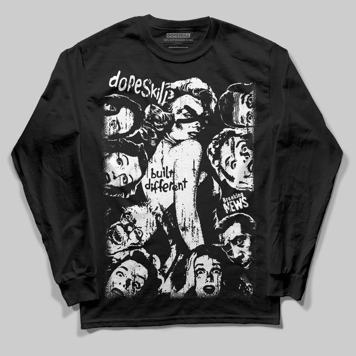 Dunk Panda White Black DopeSkill Long Sleeve T-Shirt Built Different Graphic
