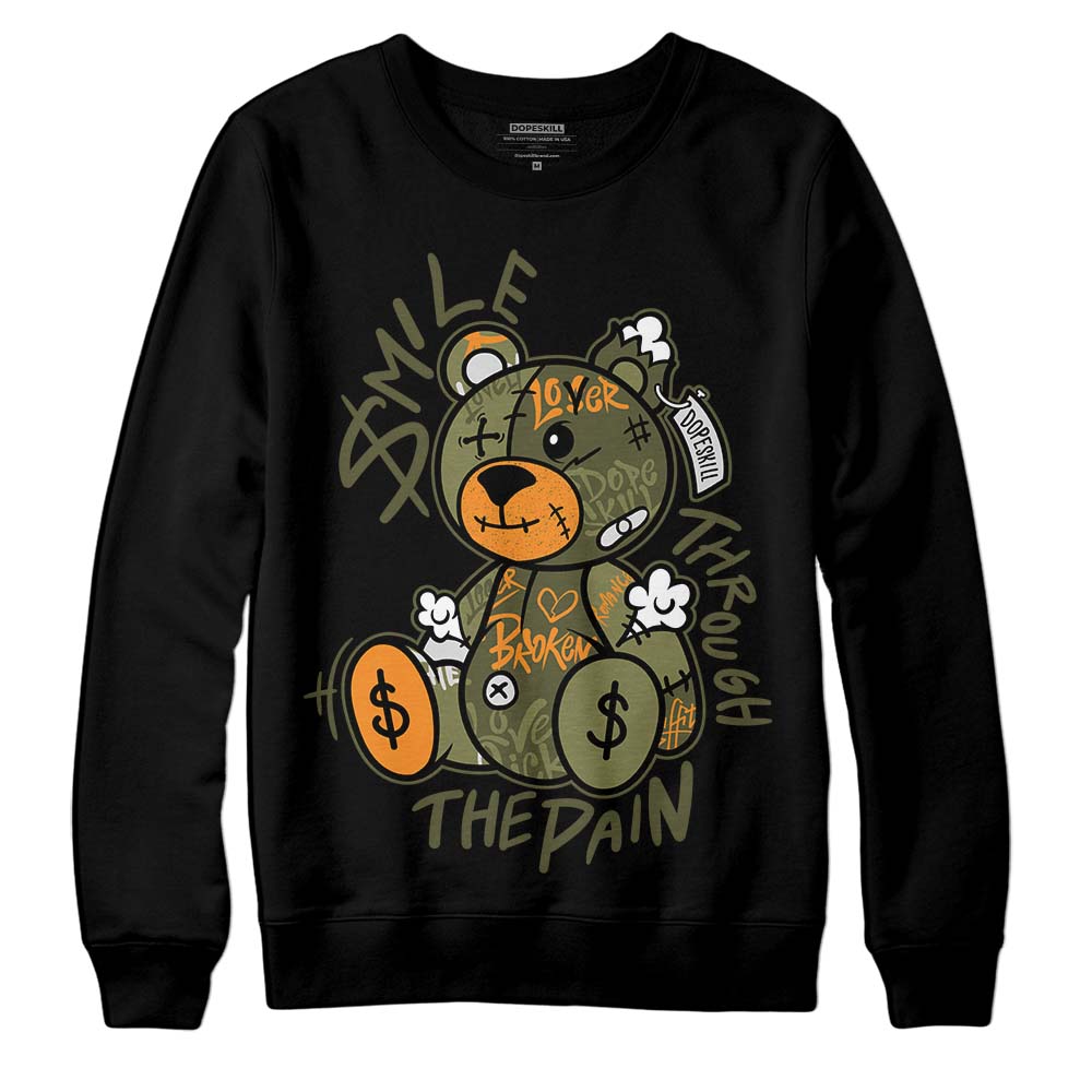Olive 5s DopeSkill Sweatshirt Smile Through The Pain Graphic