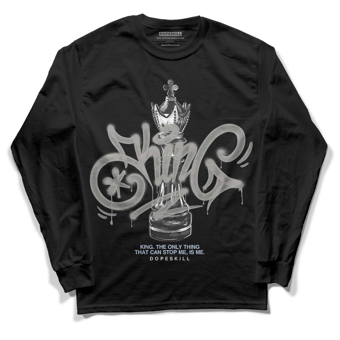 Cool Grey 6s DopeSkill Long Sleeve T-Shirt King Chess Graphic