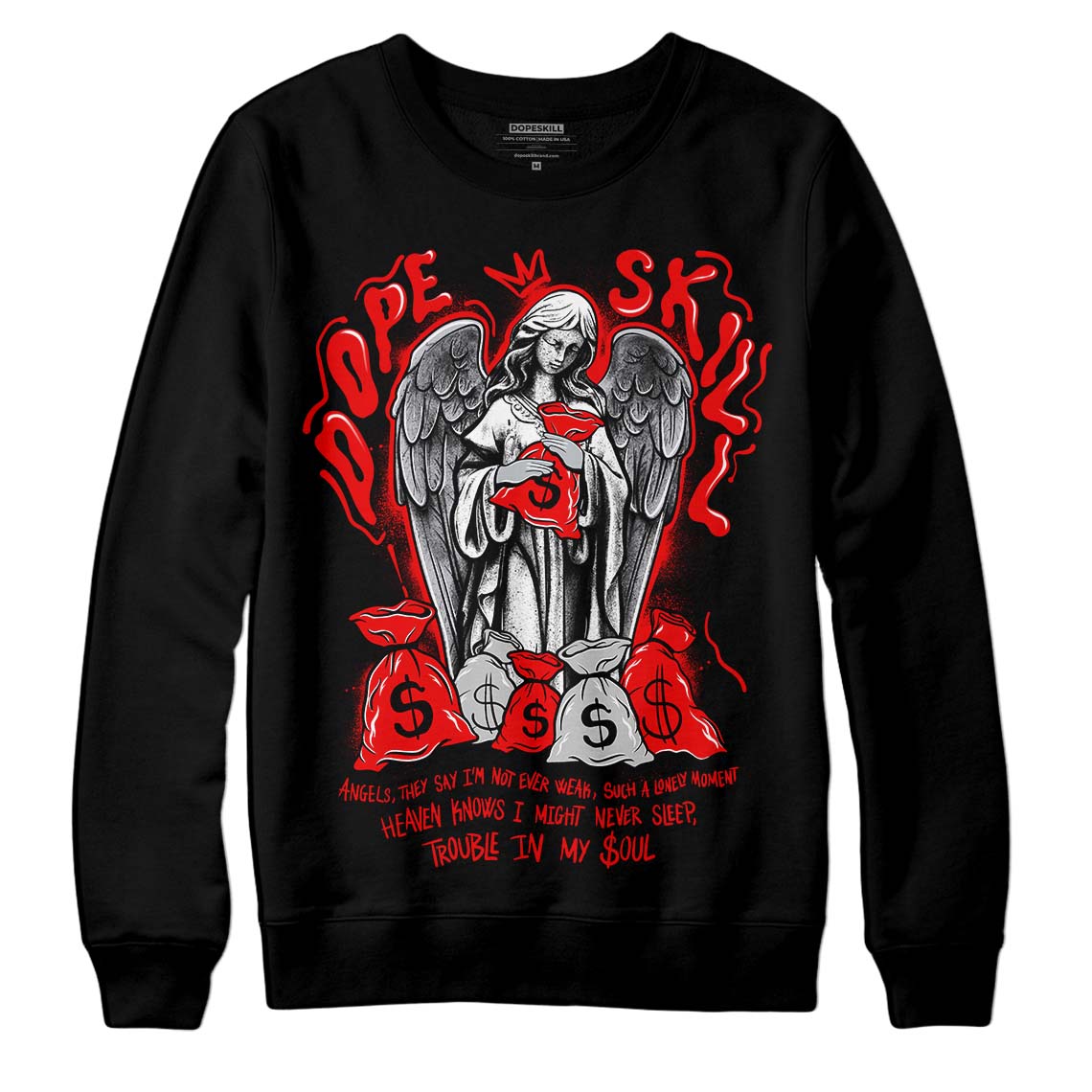 Cherry 12s DopeSkill Sweatshirt Angels Graphic