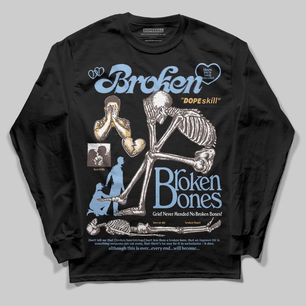 Handball Spezial Light Blue DopeSkill Long Sleeve T-Shirt Broken Bones Graphic