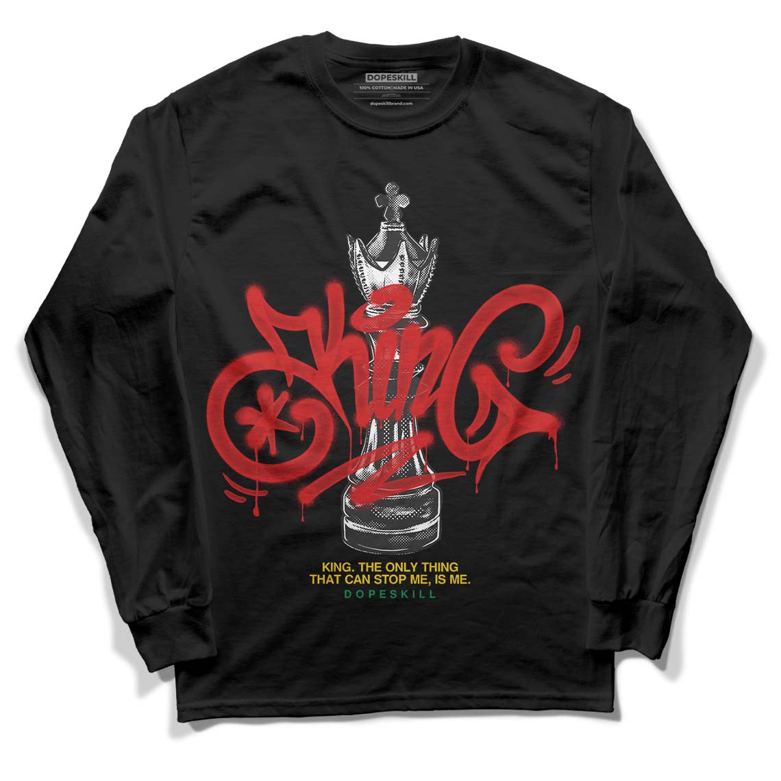 Black History Collection DopeSkill Long Sleeve T-Shirt King Chess Graphic