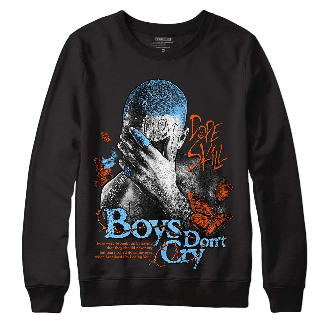 Dunk Low Futura University Blue DopeSkill Sweatshirt Boys Don't Cry Graphic