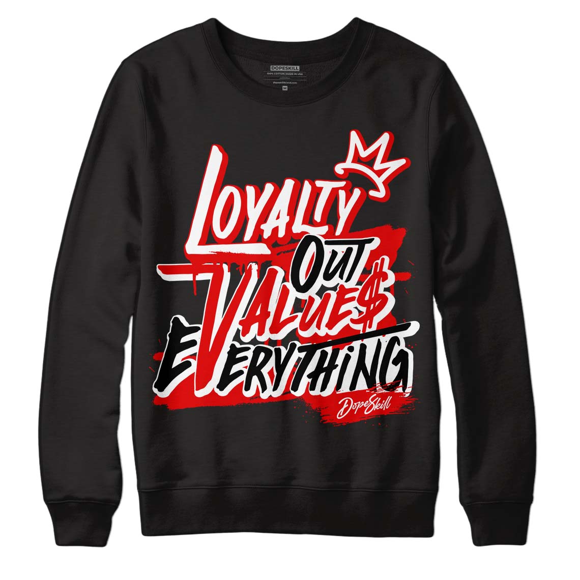 Red Cement 4S DopeSkill Sweatshirt LOVE Graphic