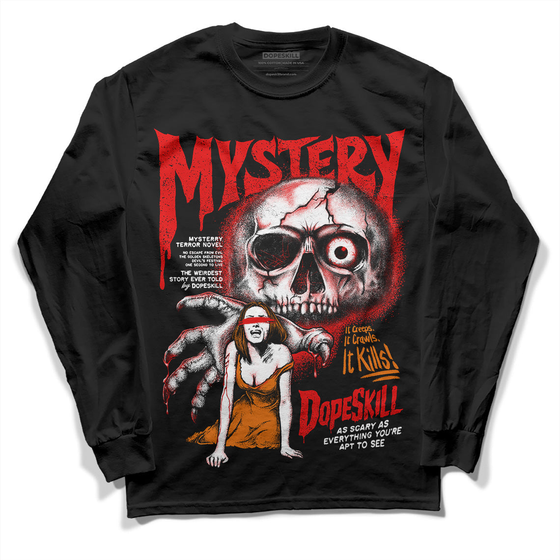 Red Cement 4S DopeSkill Long Sleeve T-Shirt Mystery Ghostly Grasp Graphic