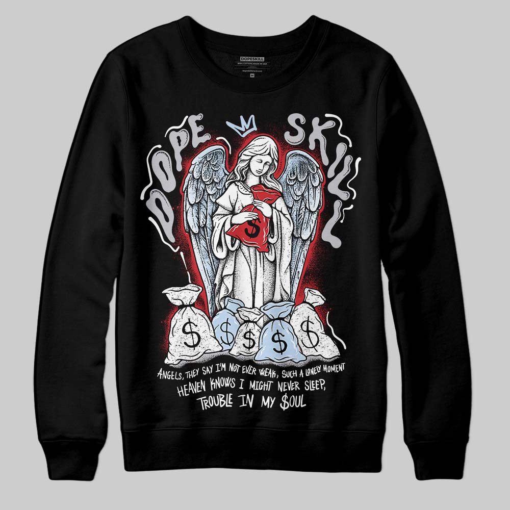 Black Metallic Reimagined 5s DopeSkill Sweatshirt Angels Graphic