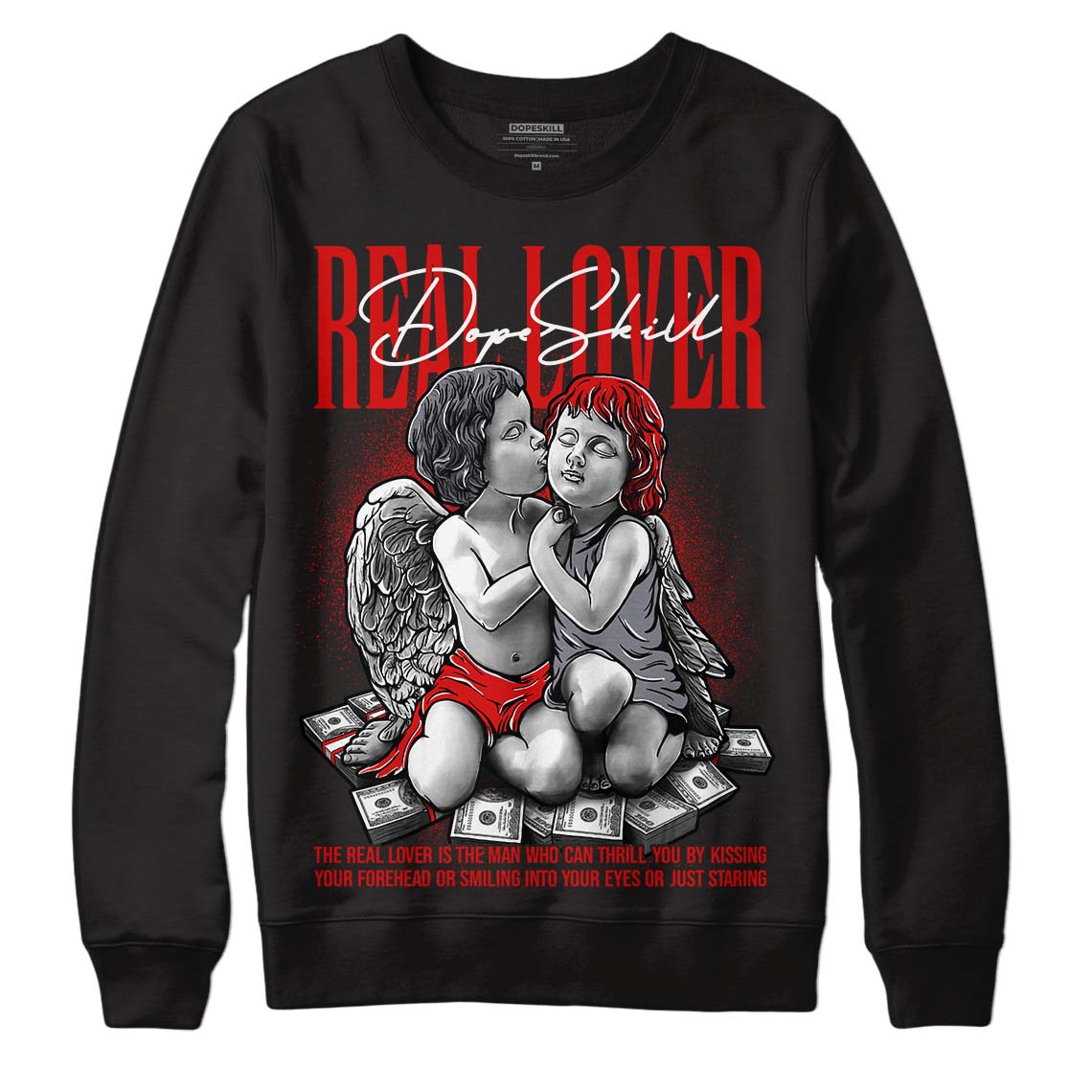 Gym Red 9s DopeSkill Sweatshirt Real Lover Graphic