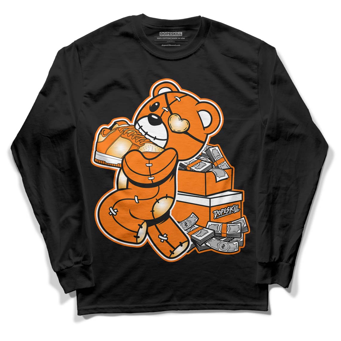 Dunk Low Magma Orange DopeSkill Long Sleeve T-Shirt Bear Steals Sneaker Graphic